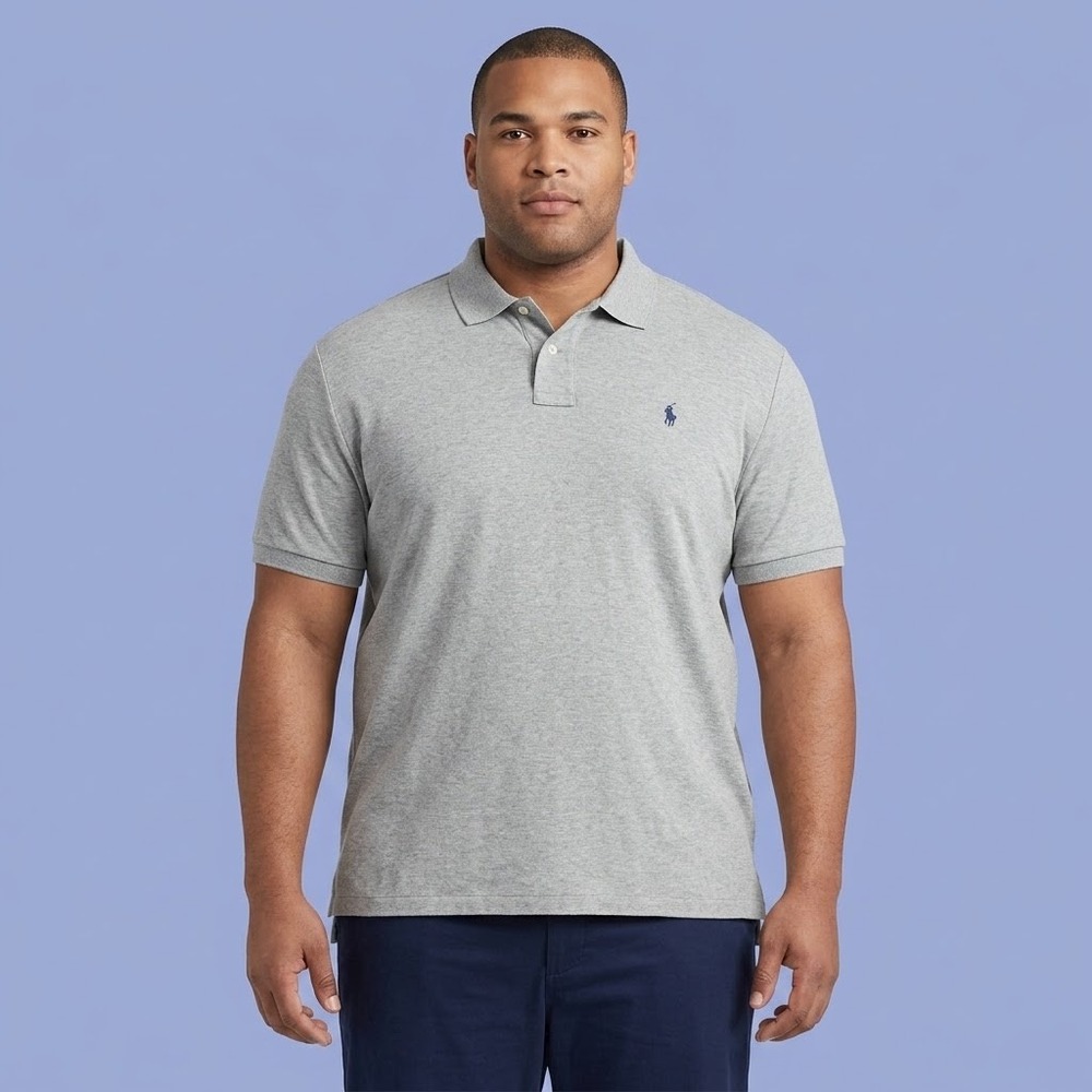 Polo Ralph Lauren Pima Soft Touch Polo Shirt‎ Mens XXL Gray EUC